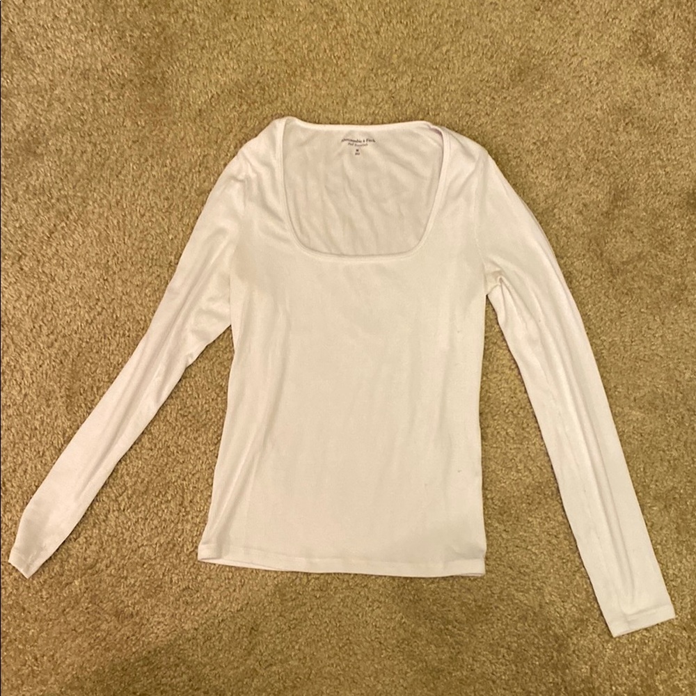 Abercrombie White Long Sleeve T Shirt Blouse